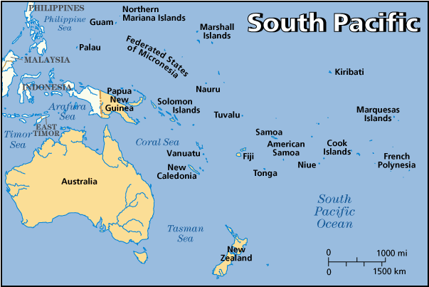 Political Map Of South Pacific - United States Map